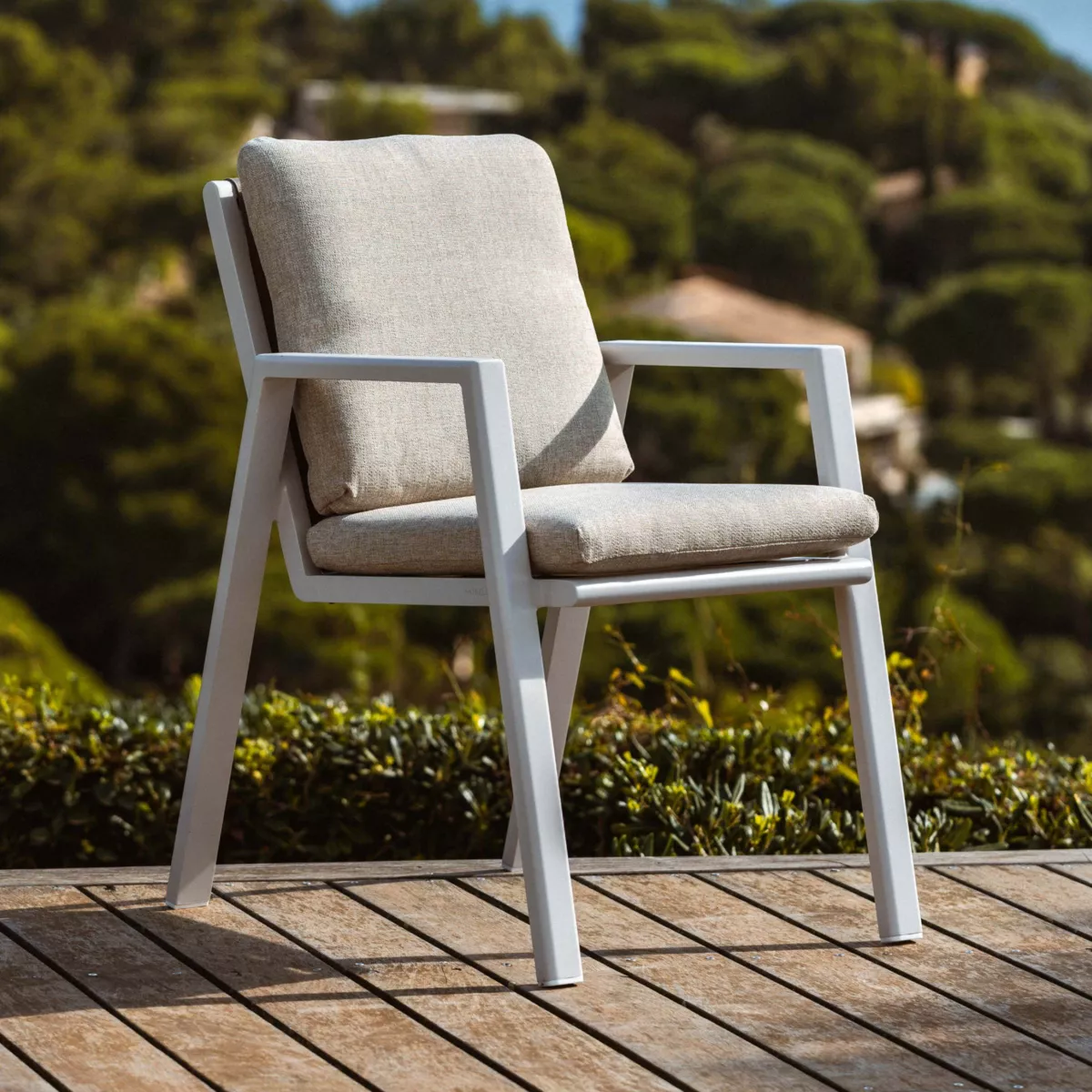 Fauteuil de jardin aluminium Long Beach - Blanc