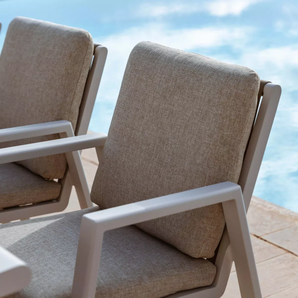 Fauteuil de jardin aluminium Long Beach Blanc