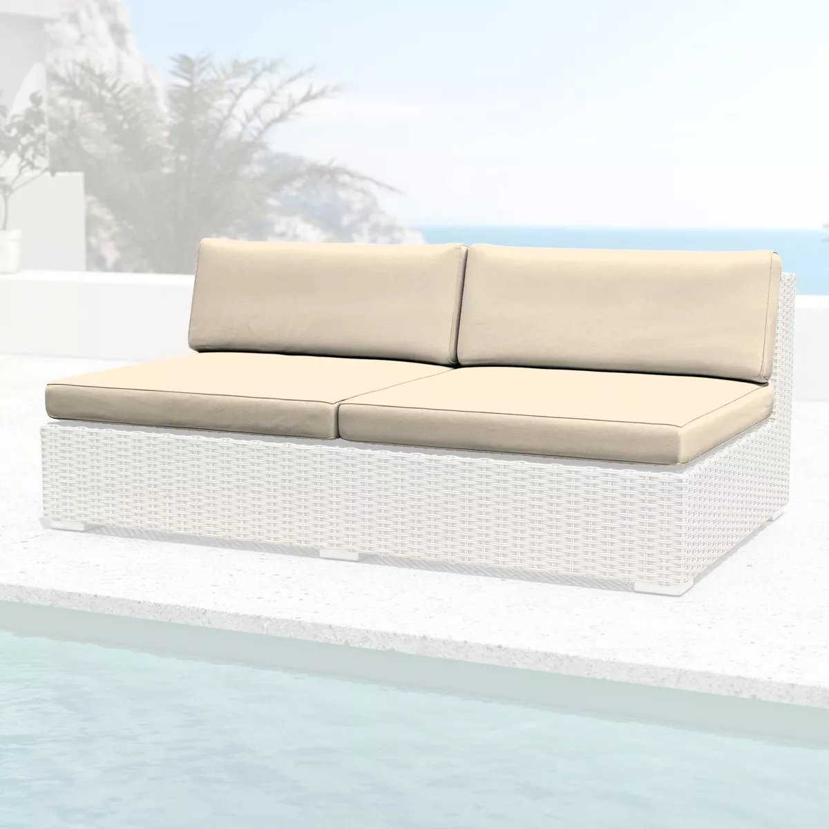 Federe per cuscini di ricambio per Divano da giardino 2 persone Palma Beige