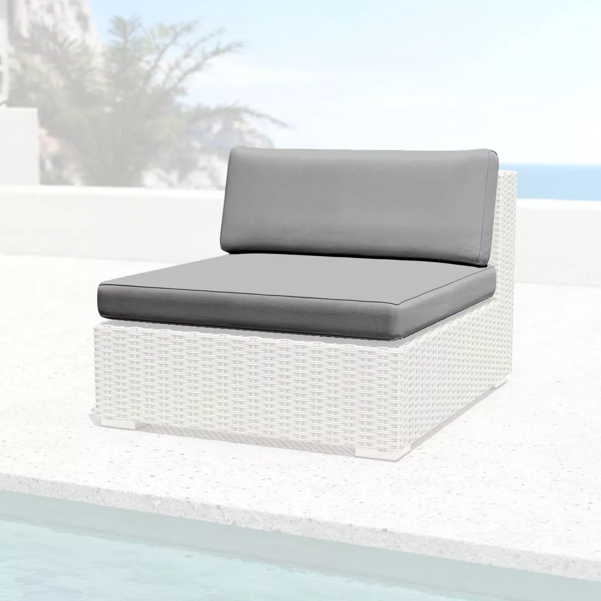 Housses de coussin de remplacement pour Chauffeuse Palma Gris foncé