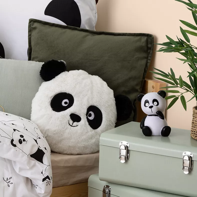 Cuscino rotondo bambino (27 cm) Panda Bianco