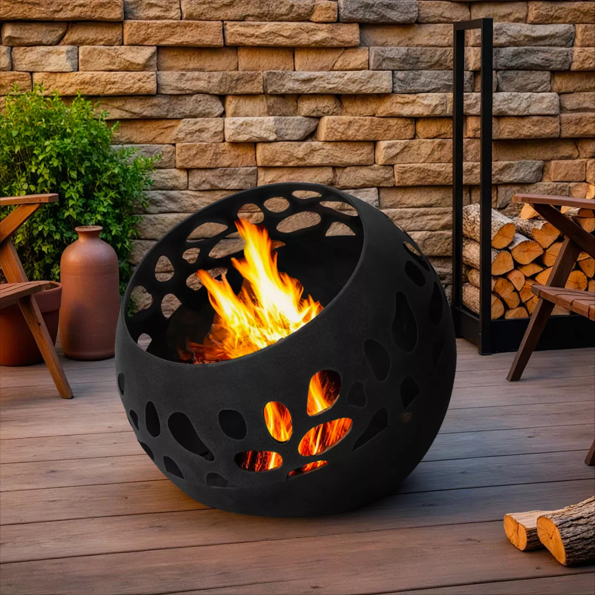 1 Brasero fer L50.00-W50.00-H45.00cm black