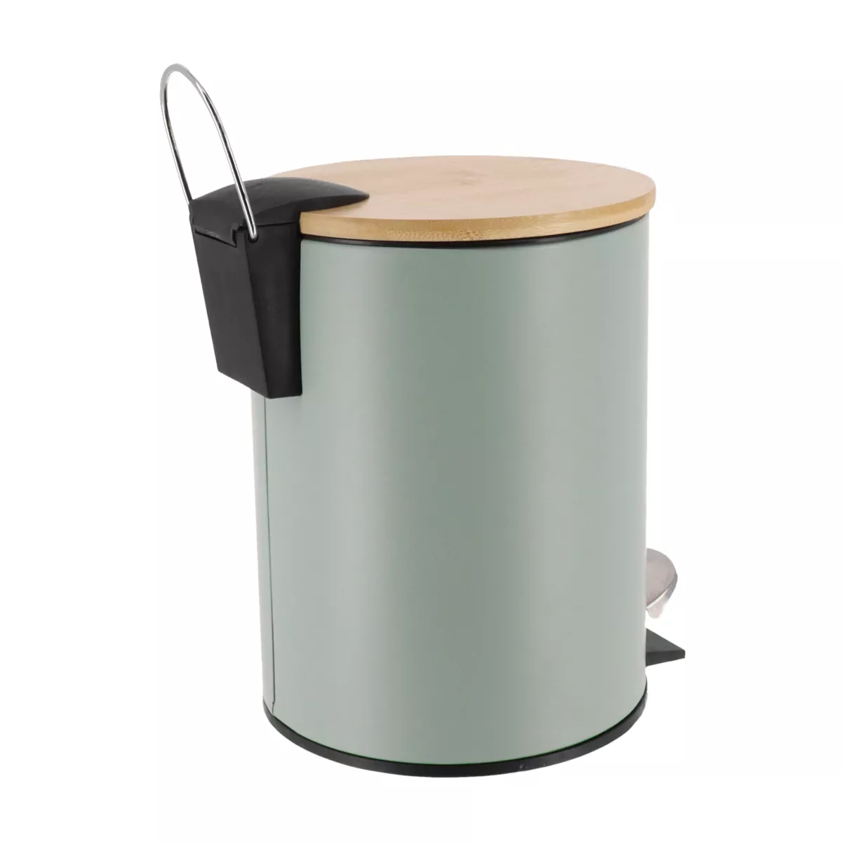 POUBELLE METAL FREIN DE CHUTE 3L - VERT EUCALYPTUS/BAMBOU