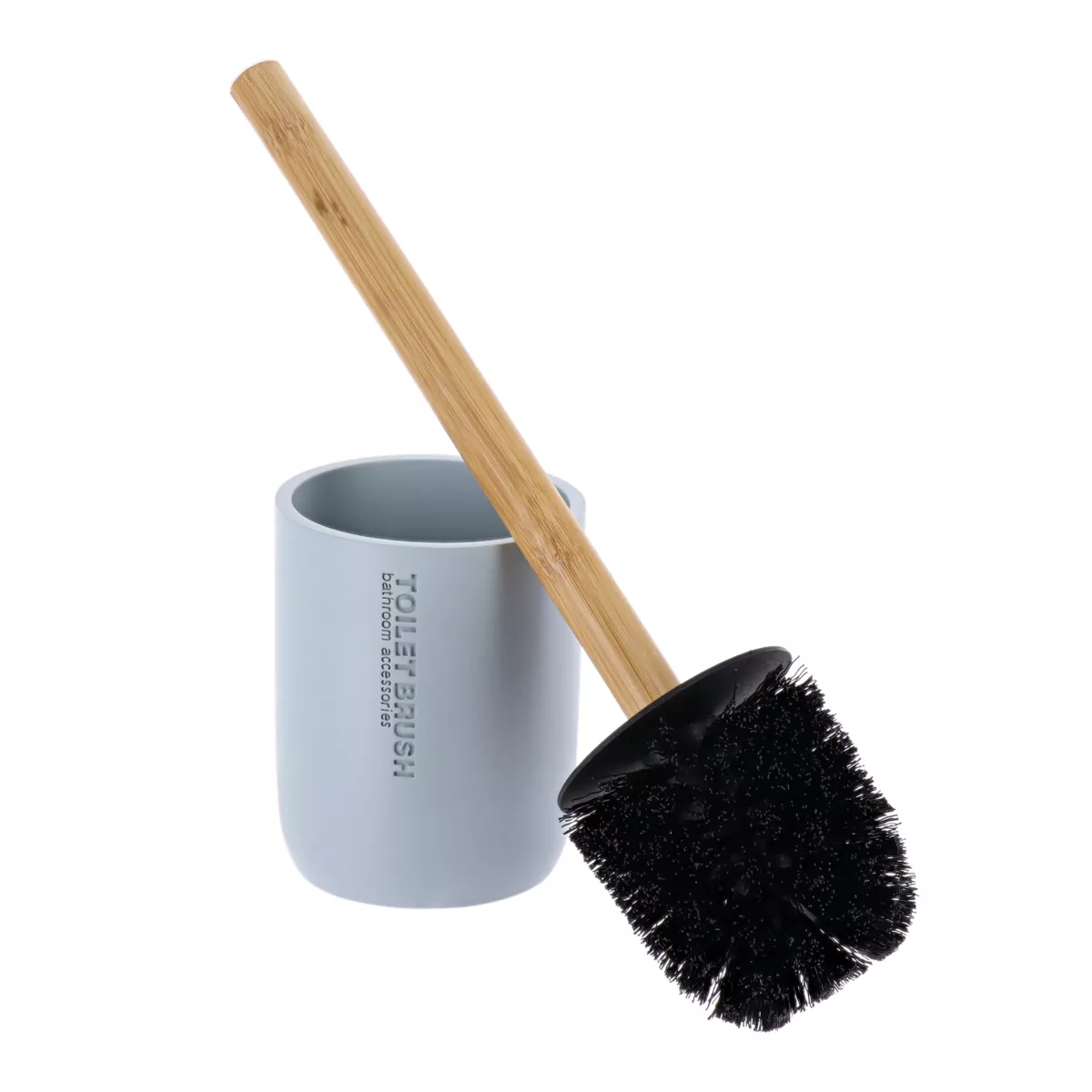 BROSSE WC POLYRESINE - BLEU CLAIR/BAMBOU