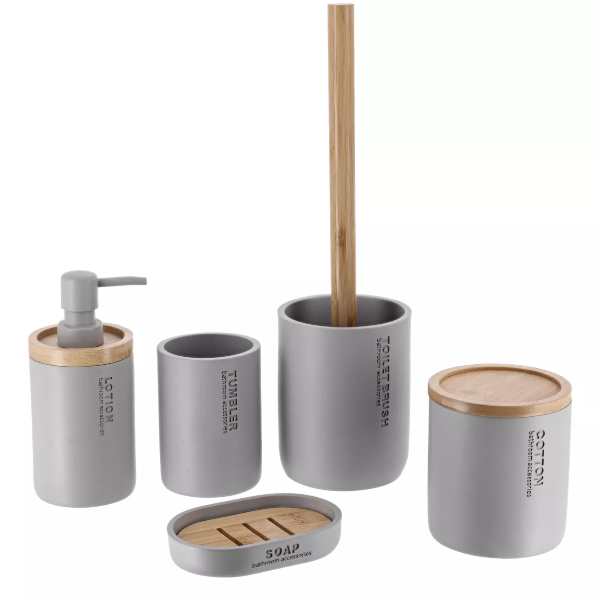 Spazzolino WC in poliresina Purebamboo Tortora