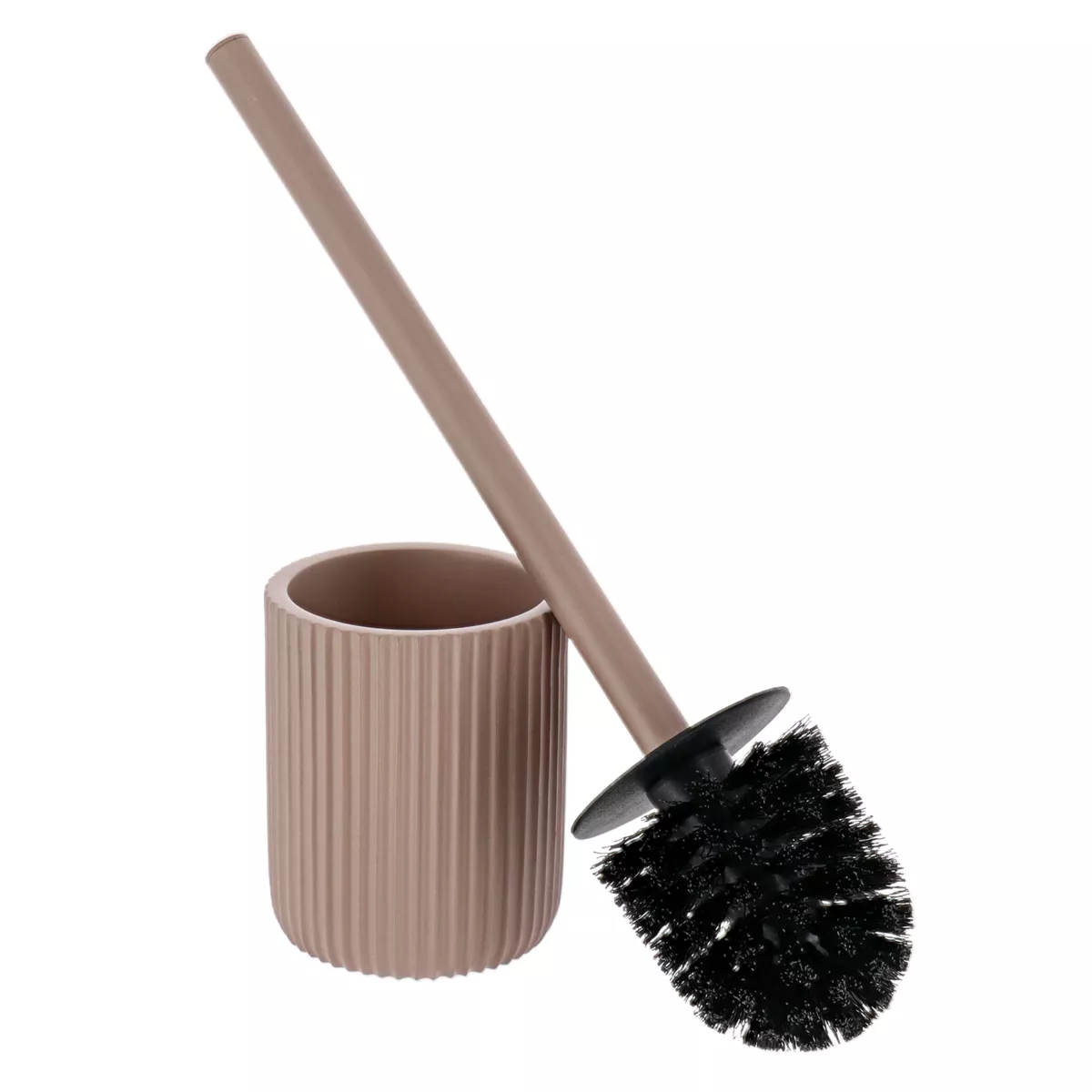 BROSSE WC POLYRESINE STRIEE - CAPPUCCINO