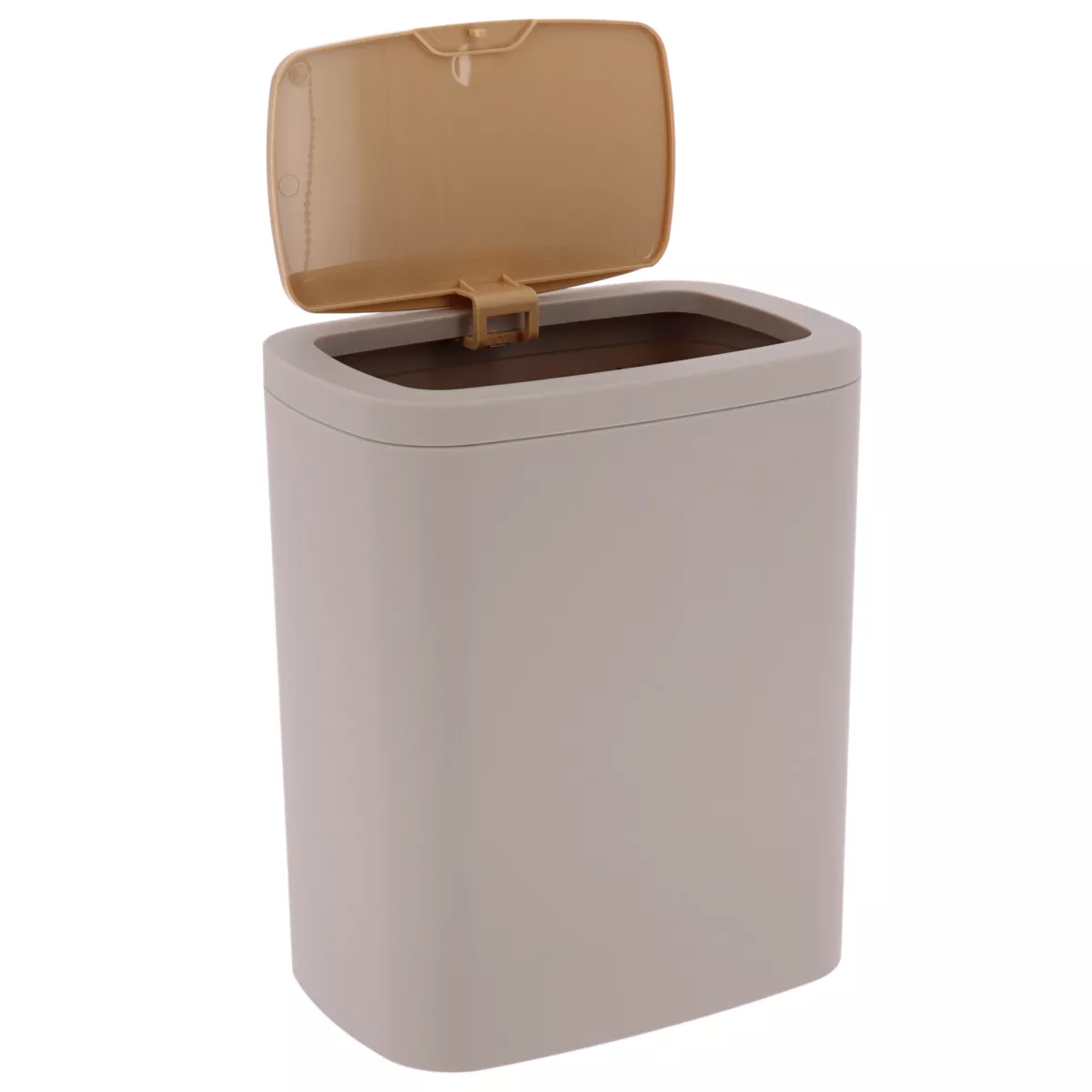 POUBELLE ABS  RUBBER+ PVC FACON BAMBOU  5L - BEIGE