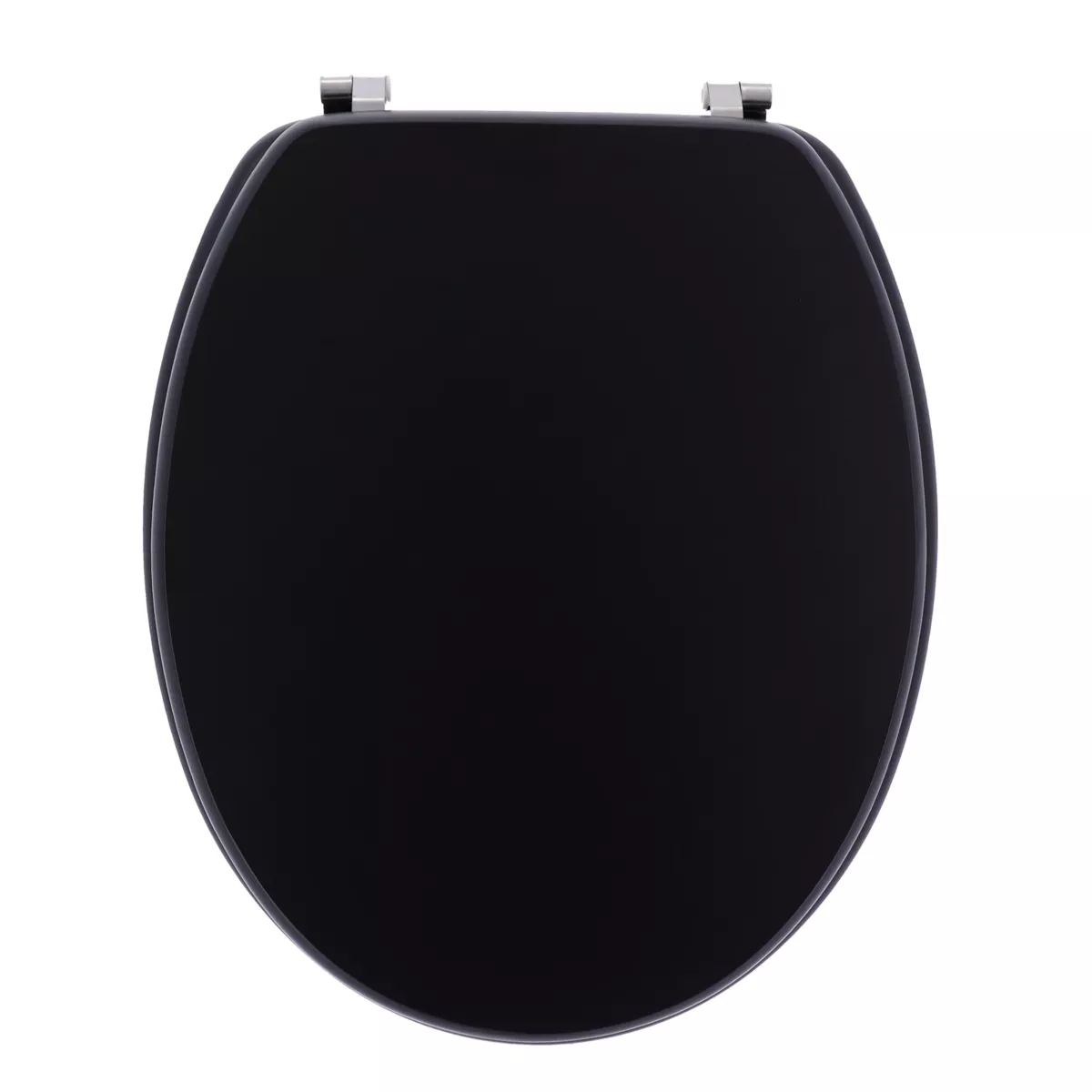 ABATTANT WC MDF 18 POUCES ATTACHES ACIER INOXYDABLE - NOIR