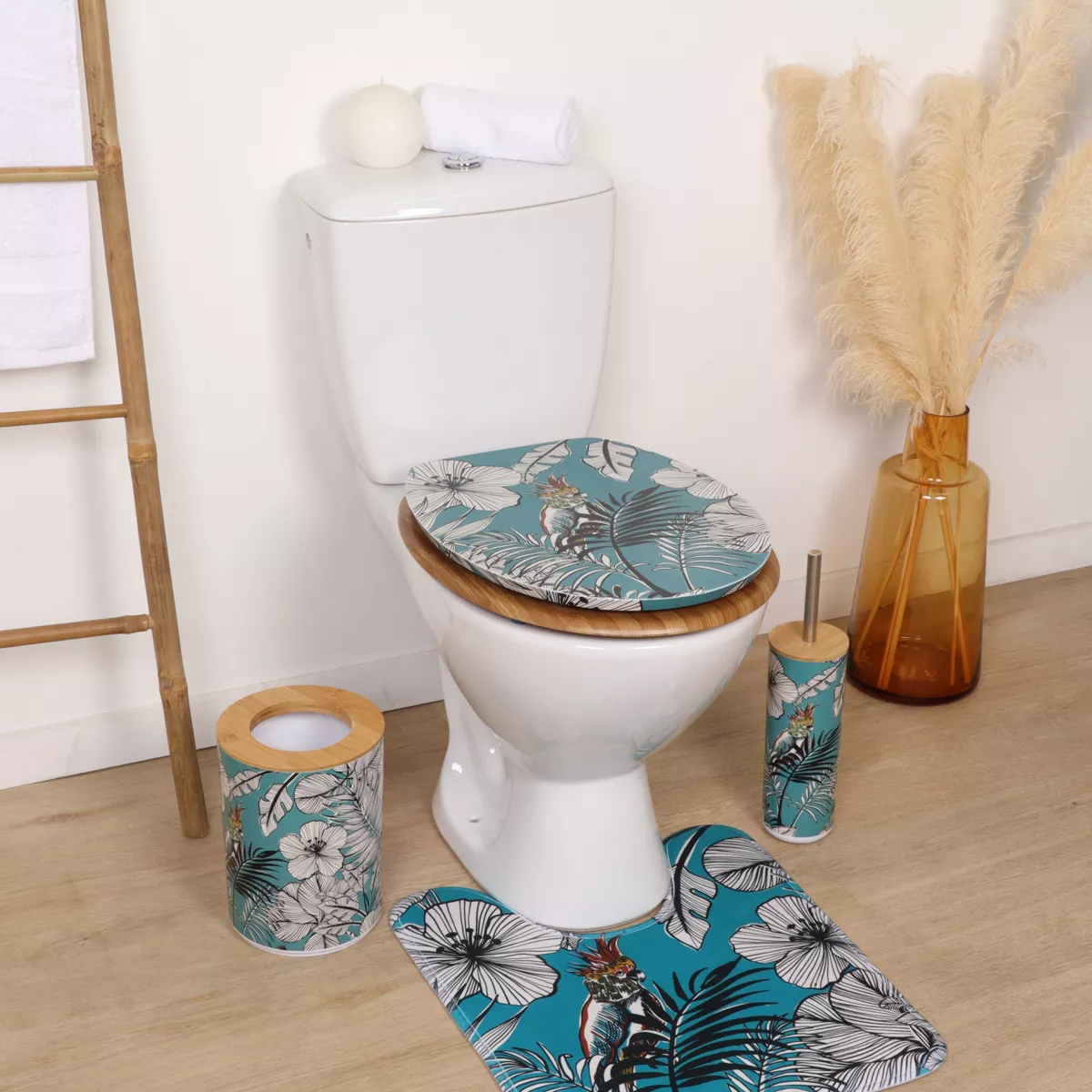 Tapa de WC 18 pulgadas MDF Jungle Fever Azul