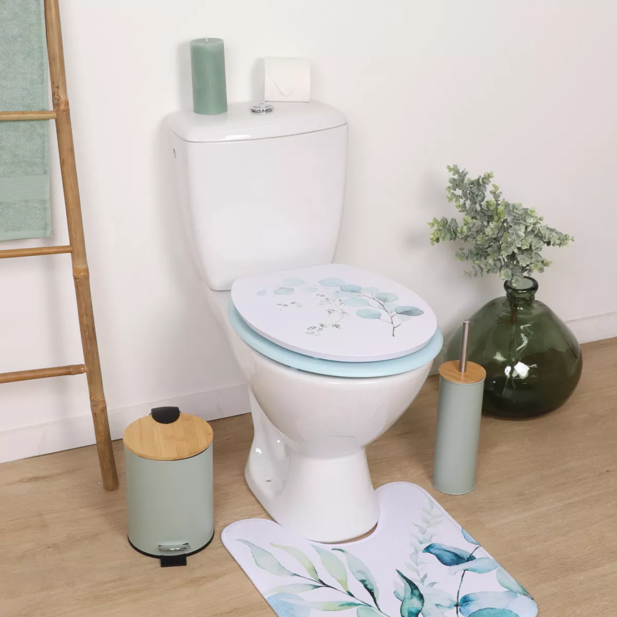 Copriwater 18 pollici MDF Azzurro Acquerello