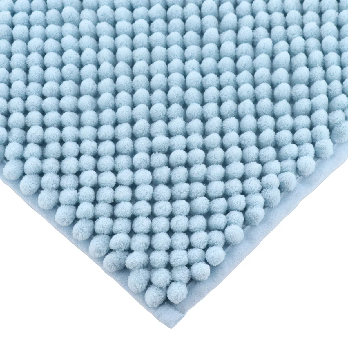 TAPIS MICROFIBRE BOULES 50X80 CM - BLEU CLAIR