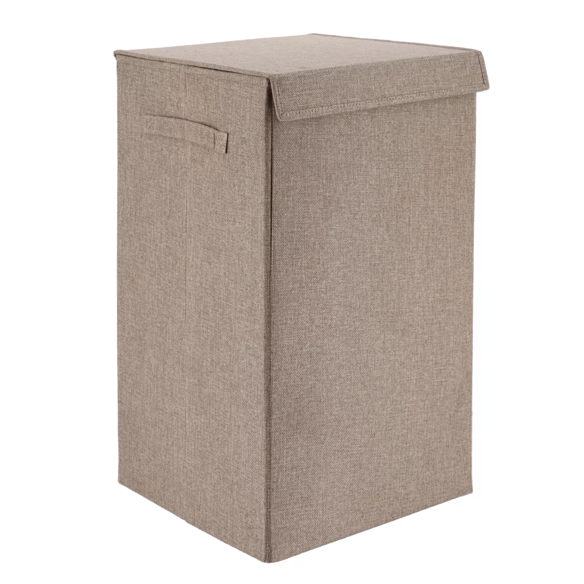 PANIERE A LINGE PLIABLE TISSU POLYESTER/MDF - TAUPE