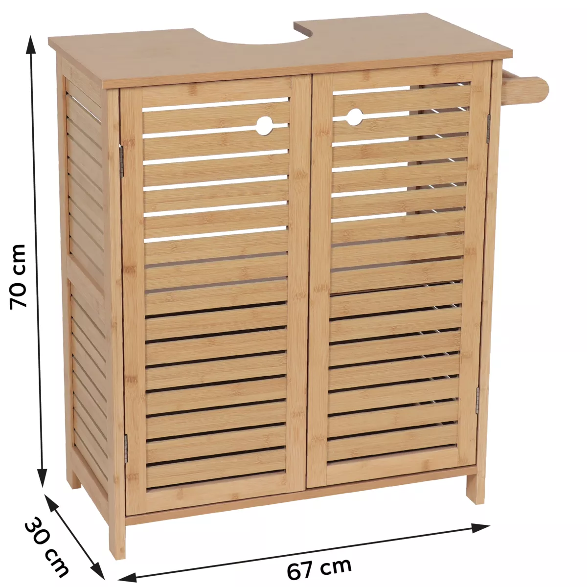 MEUBLE SOUS LAVABO BAMBOU/MDF FACON BAMBOU - TRINIDAD