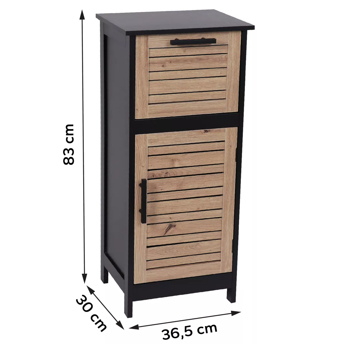Mueble bajo de baño (37 x H83 cm) Bergen Negro