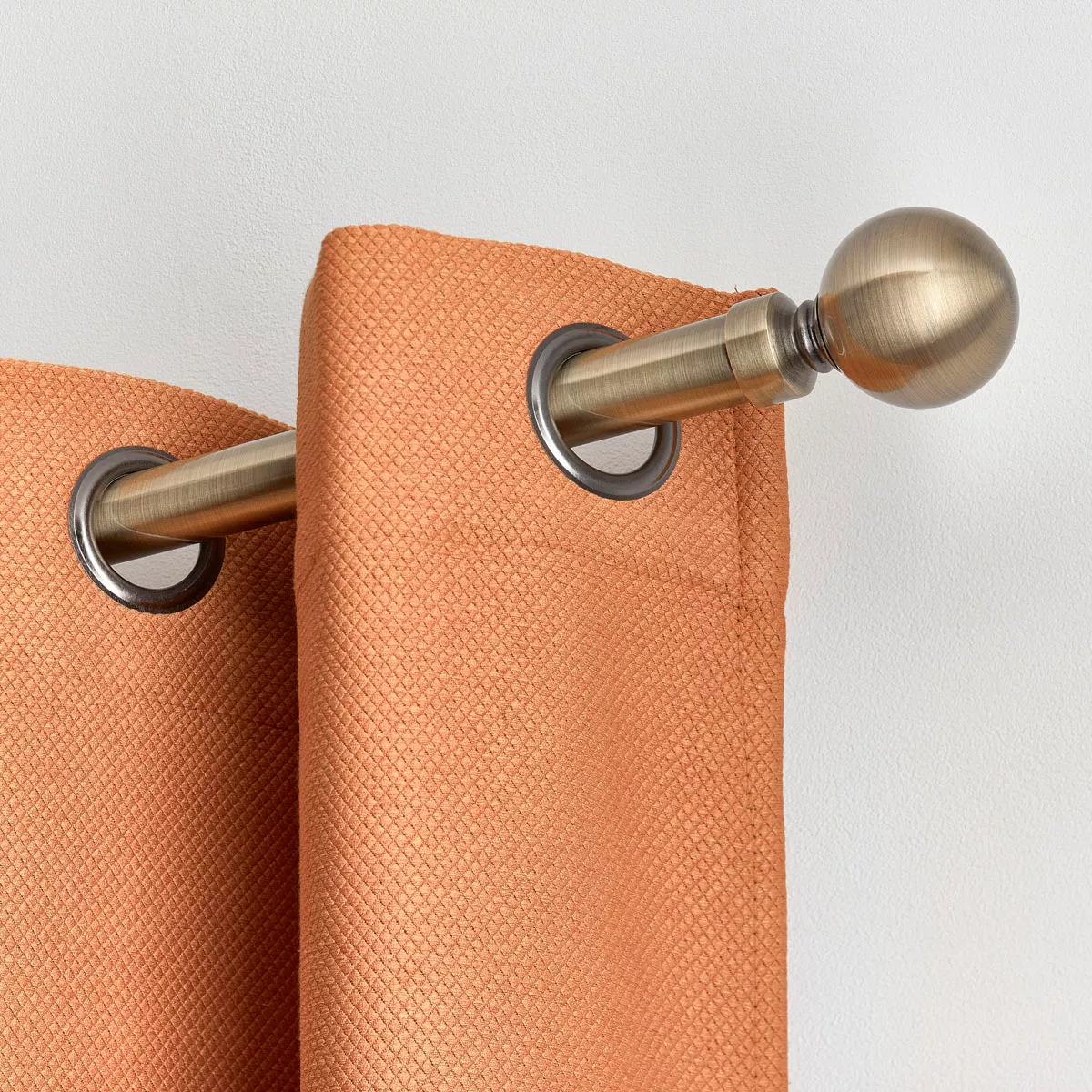 Kit de barra de cortina extensible (L120 - L210 cm / D28 mm) Bola Bronce