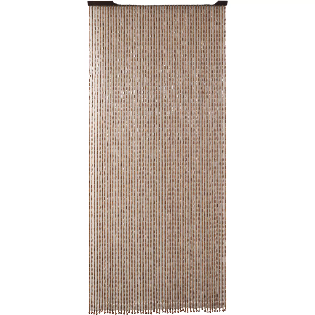 RIDEAU DE PORTE BAMBOU ET PERLES BOIS 90X200CM - MARRON