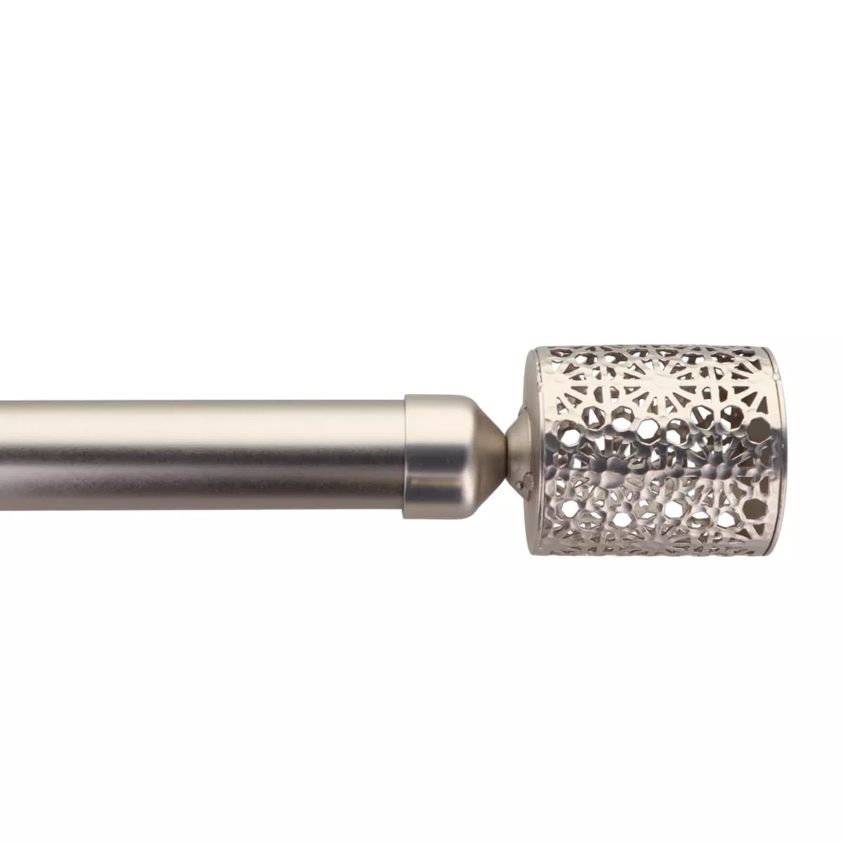 Kit de barra de cortina extensible (L120 - L210 cm / D28 mm) Portavelas Plata
