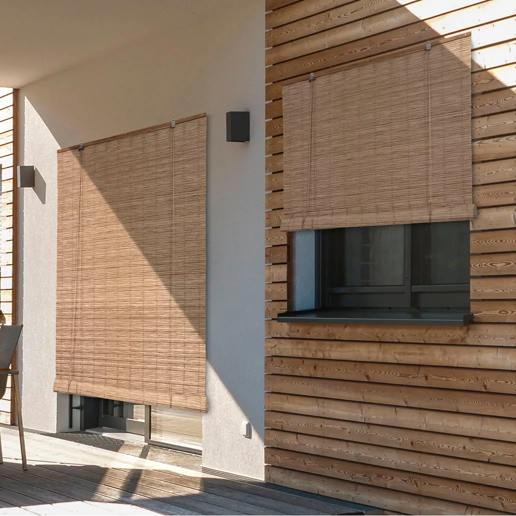 Rollo aufrollbar für draußen Rattan-Optik (200 x 200 cm) Tanoa Beige