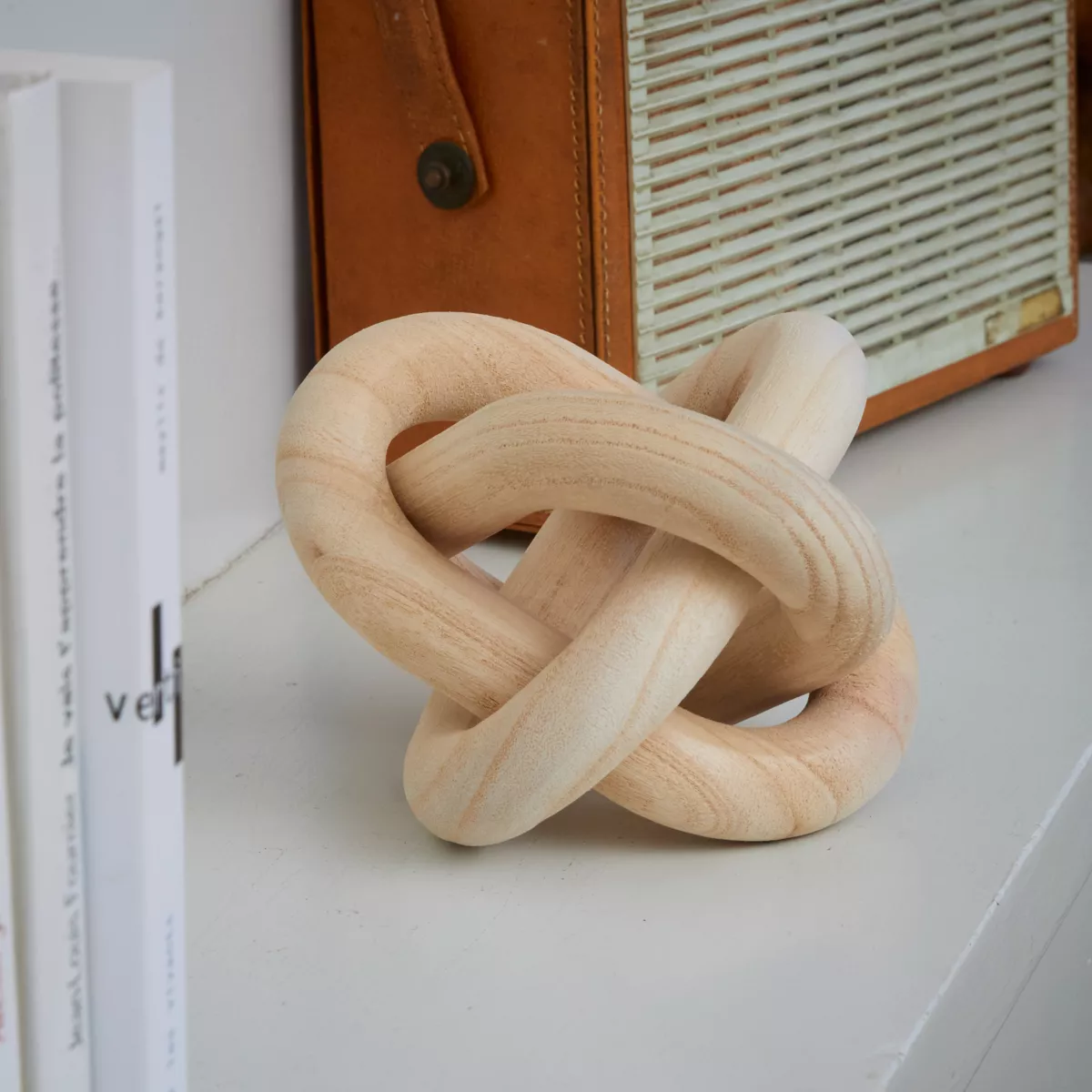 Knoten aus Holz zum Aufstellen (15 x 15 cm) Chaîne Beige