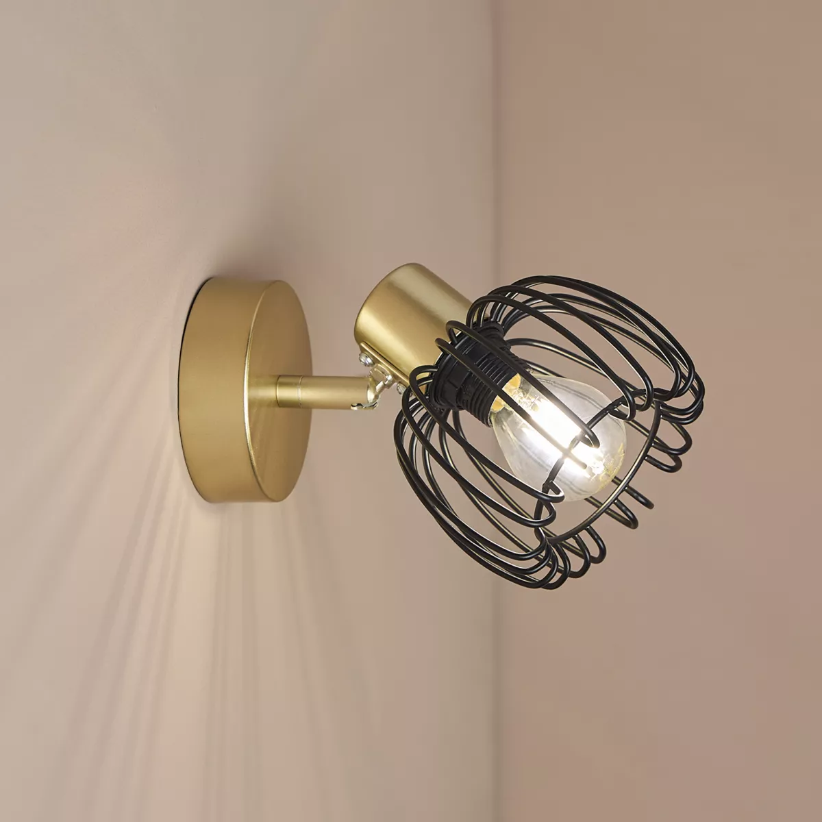 Wandspot Metall verstellbar (15 x 14 cm) Loft Gold