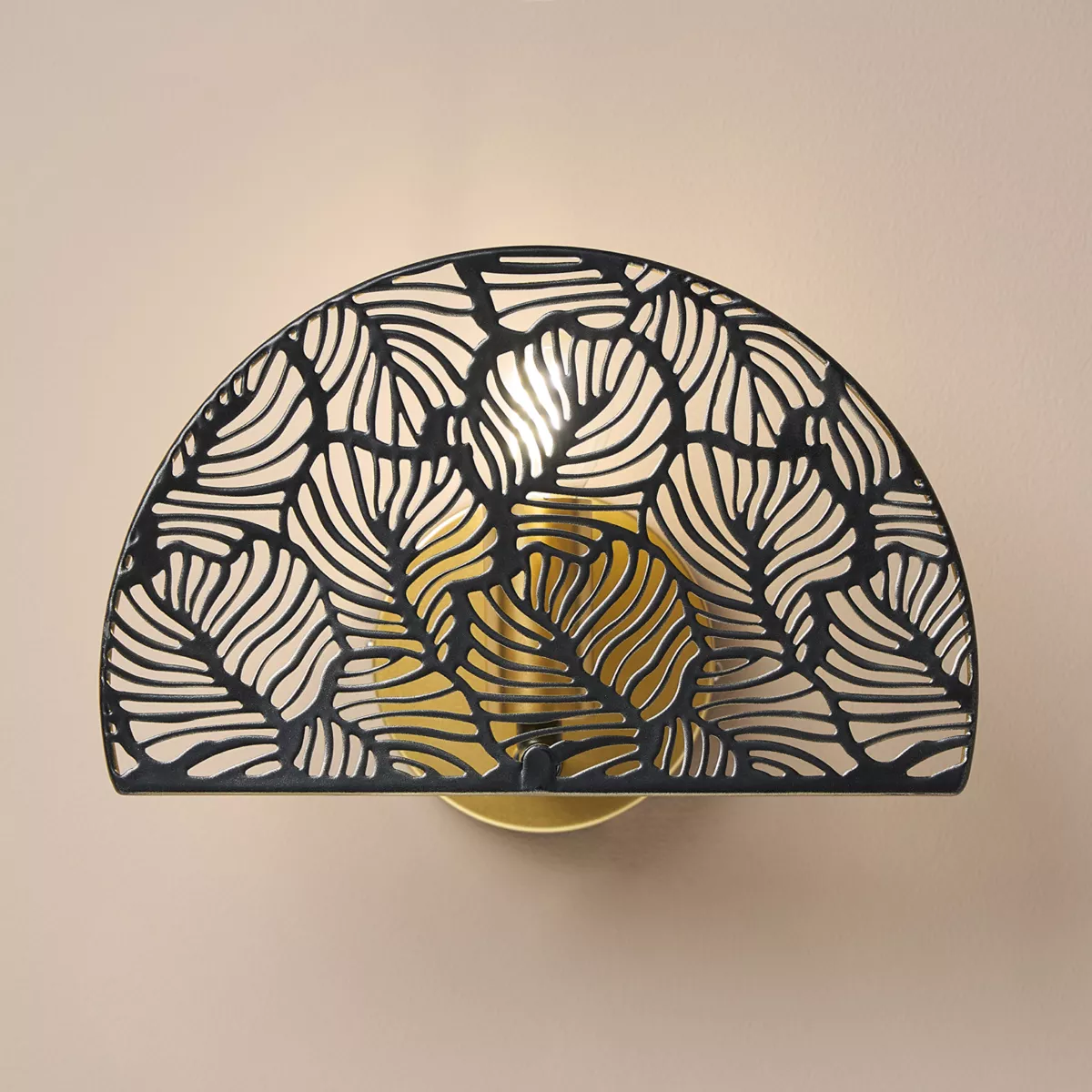 Wandspot Metall (24 x 15,5 cm) Calathea Schwarz