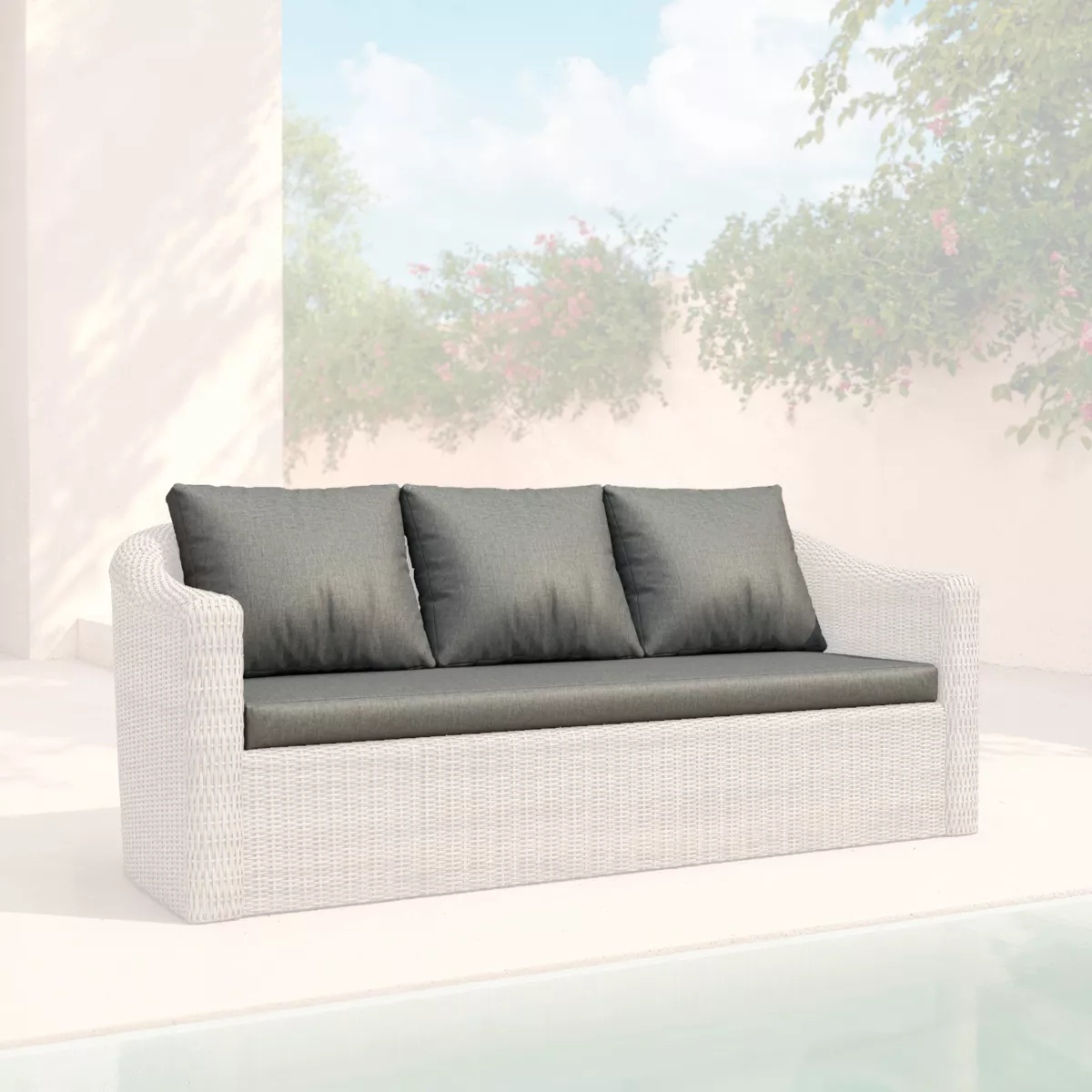 Housses de coussin de remplacement pour Canapé 3 places Calvi Gris foncé