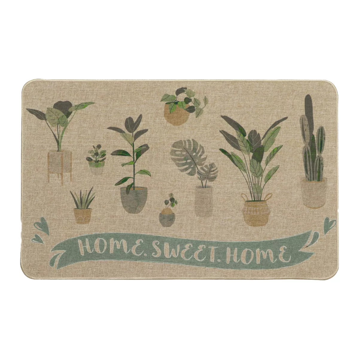 Alfombra de entrada antideslizante (50 x 80 cm) Home Sweet Home Beige