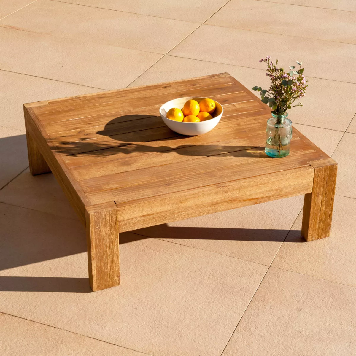 Table basse carrée Borneo - Naturel 1