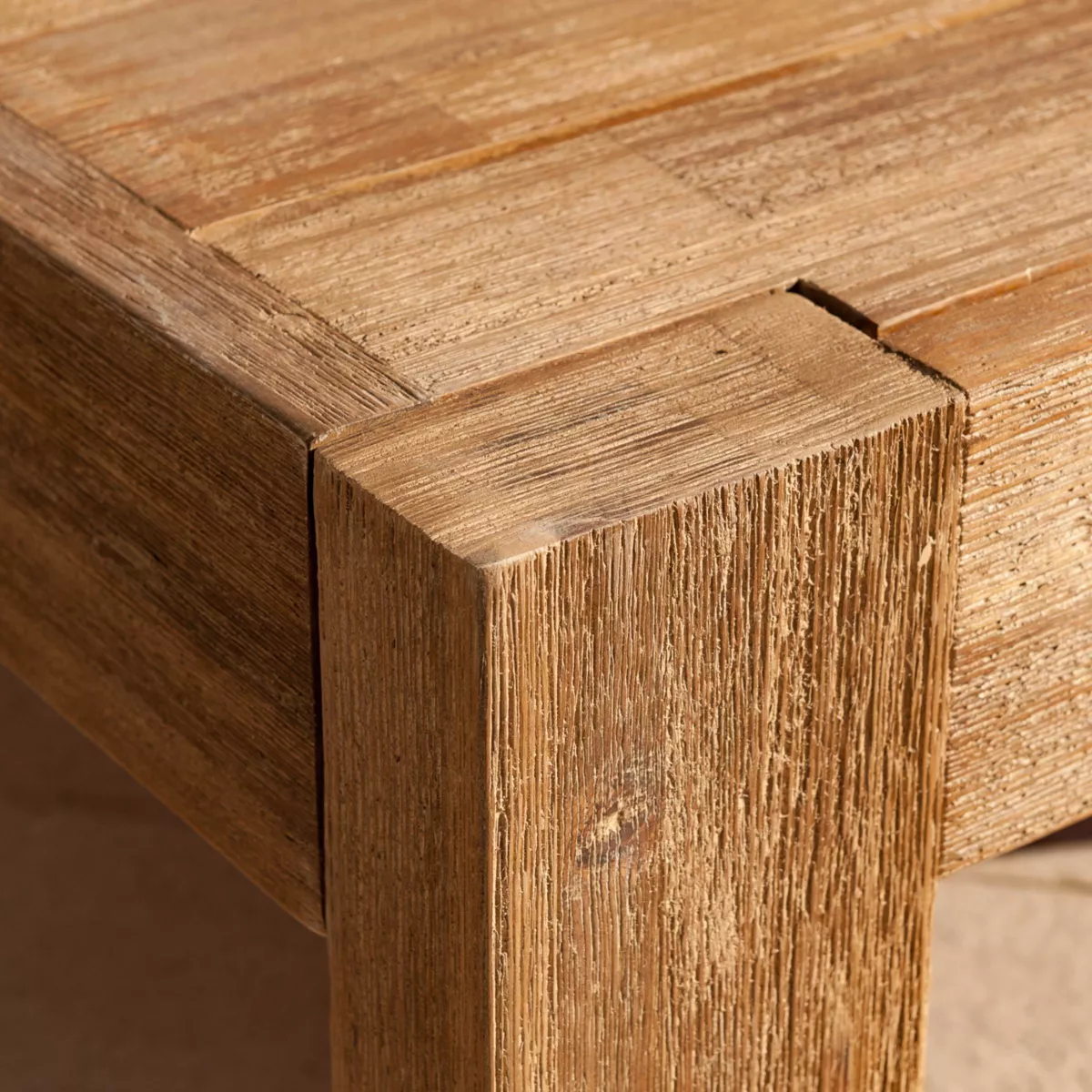 Table basse de jardin carrée en bois (94 x 94 cm) Bornéo Naturel