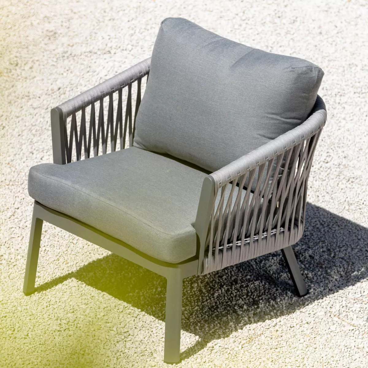 Salon de jardin en aluminium 2 places 3 pcs Amalfi Gris anthracite