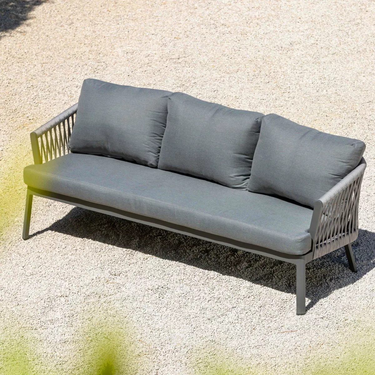 Salon de jardin en aluminium 7 places 5 pcs Amalfi Gris anthracite