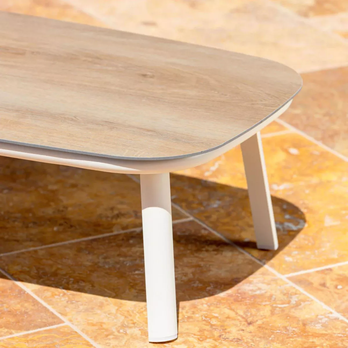 Tavolino rettangolare alluminio Amalfi Bianco