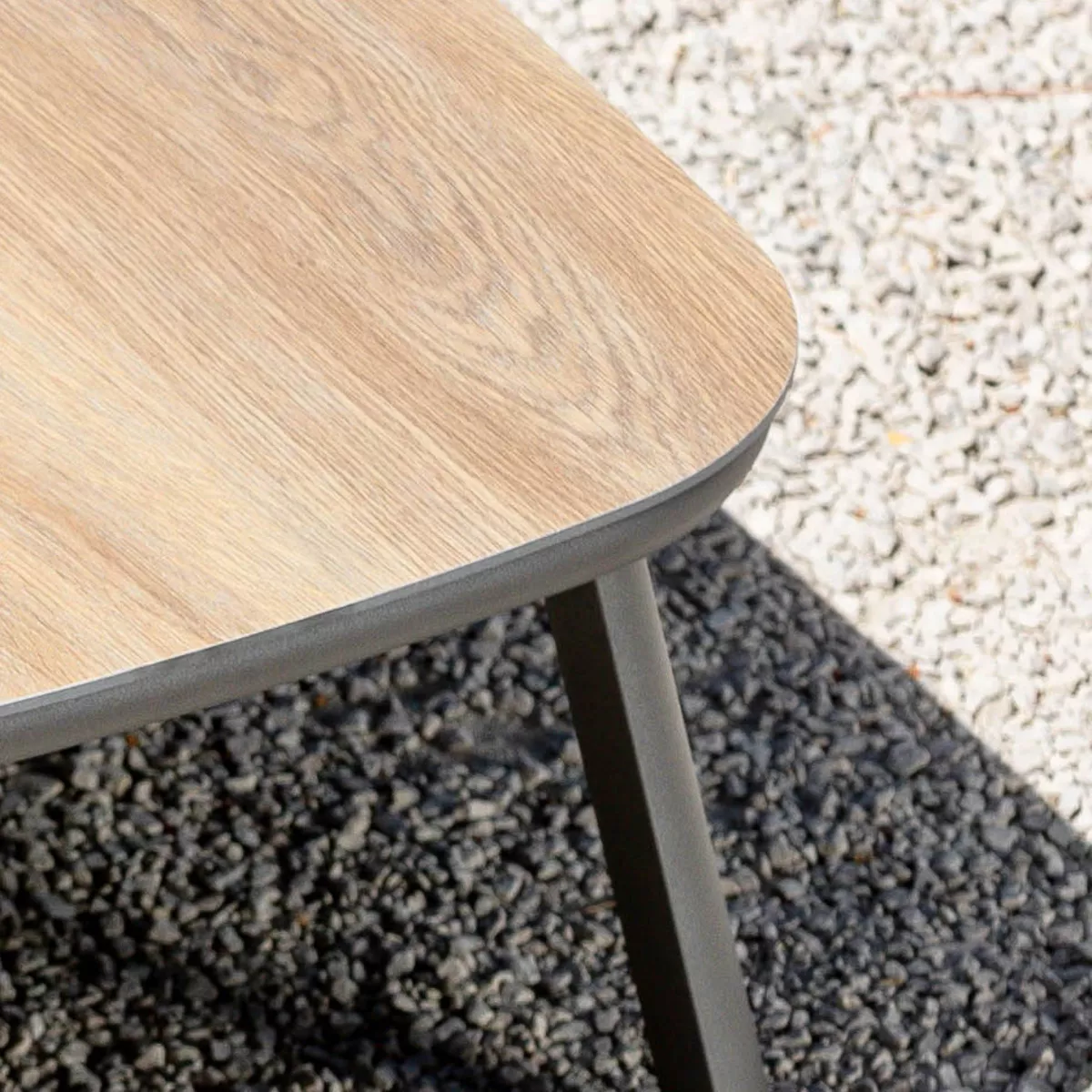 Table basse de jardin carrée en aluminium Amalfi Gris anthracite