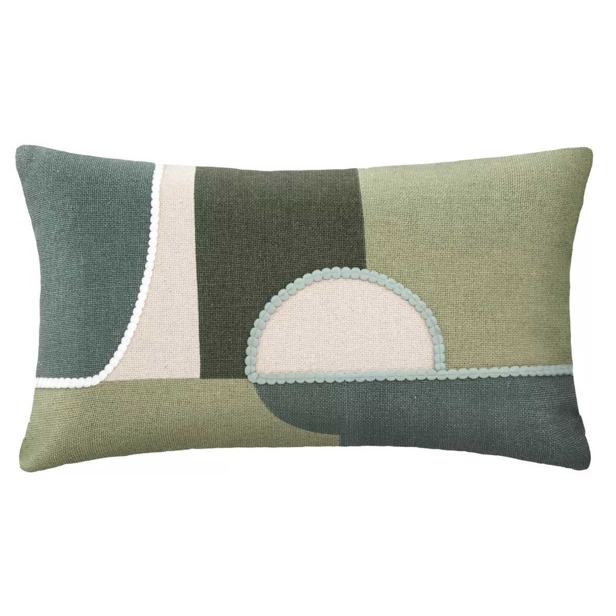 Housse de coussin rectangulaire coton (30 x 50 cm) Géo Bleue