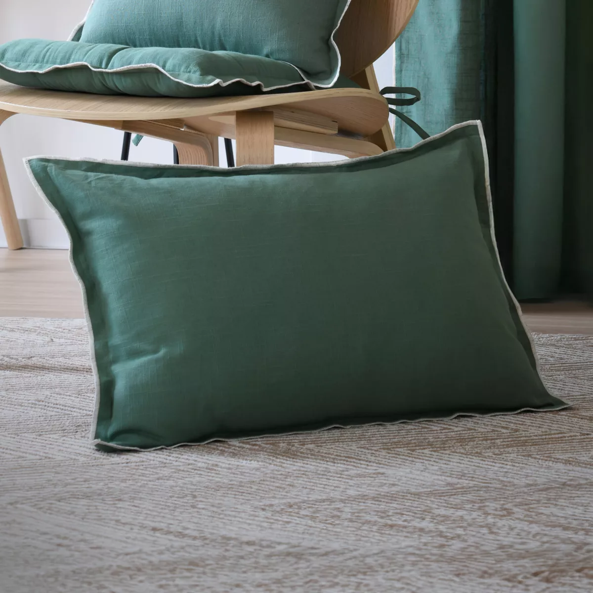 Cuscino rettangolare in cotone (40 x 60 cm) Helios Verde