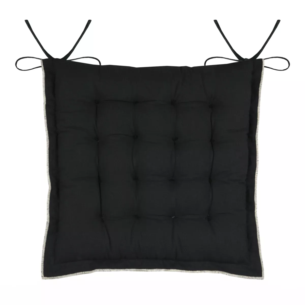 Cuscino per sedia quadrato in cotone (38 x 38 cm) Helios Nero