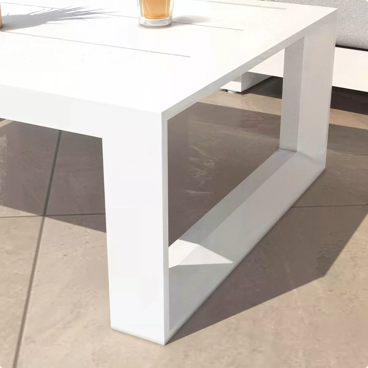 Salotto da giardino  alluminio 5 posti 4 pezzi Elba Bianco e tortora