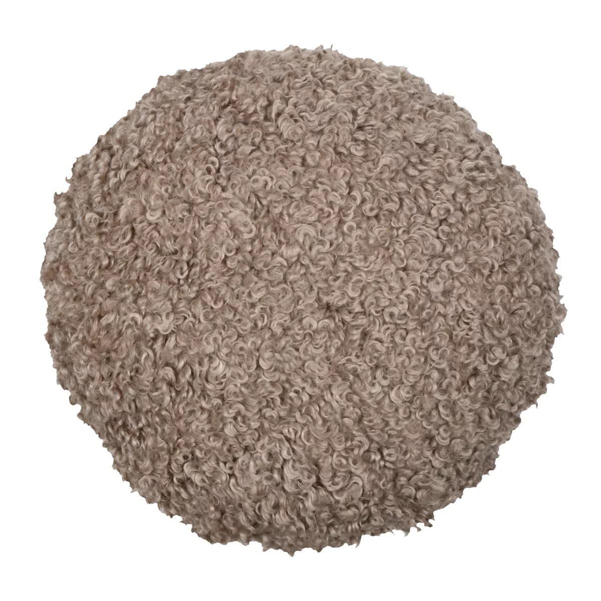 Cuscino rotondo bouclé (40 cm) Cosylife Tortora