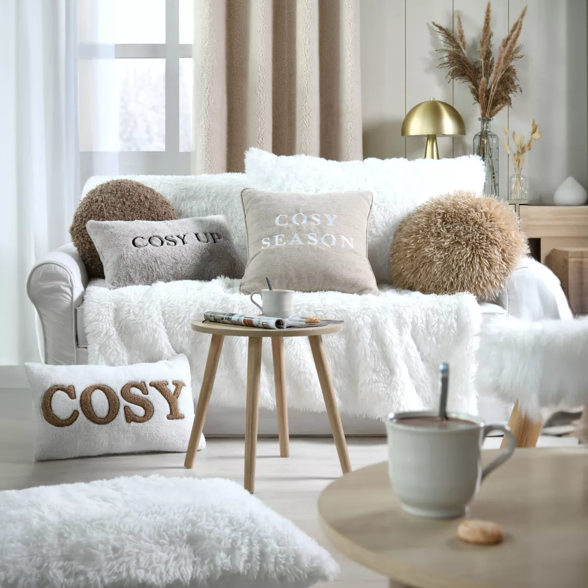 COSYLIFE COUSSIN ROND 40CM BEIGE