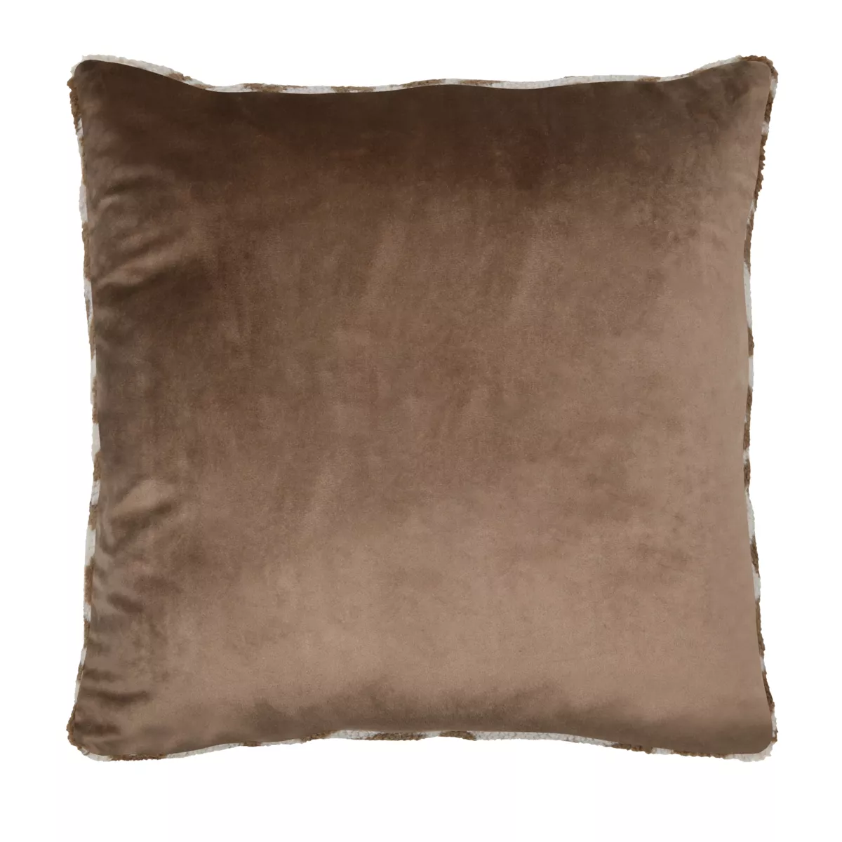 Coussin carré fausse fourrure léopard (45 x 45 cm) Fauves Beige