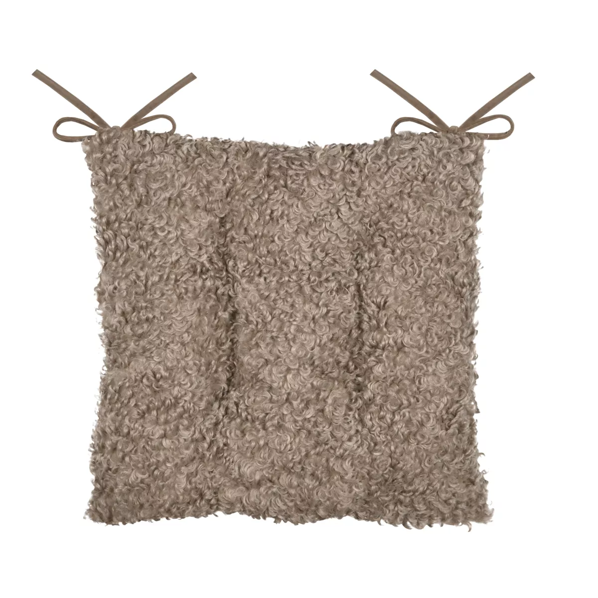 Cuscino per sedia quadrato bouclé (38 x 38 cm) Cosylife Tortora