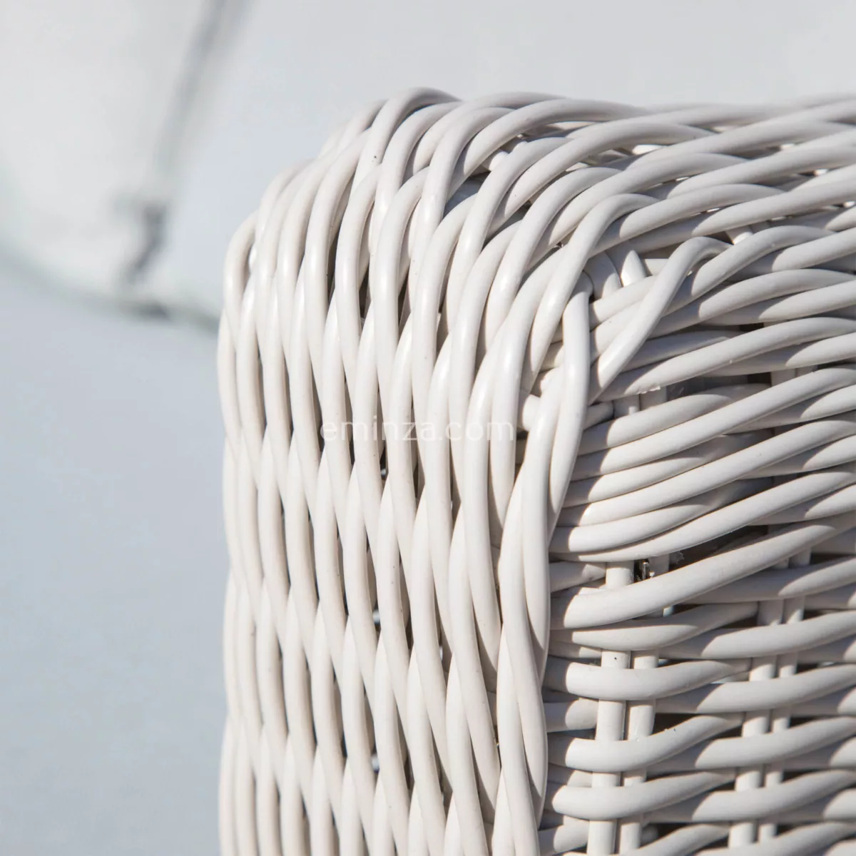 Salon de jardin en résine tressée 5 places 4 pcs Calvi Blanc et gris clair