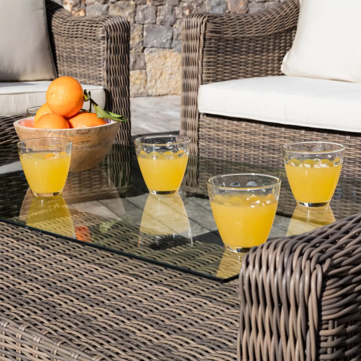 Salotto da giardino Calvi Tortora/Ecru - 5 posti