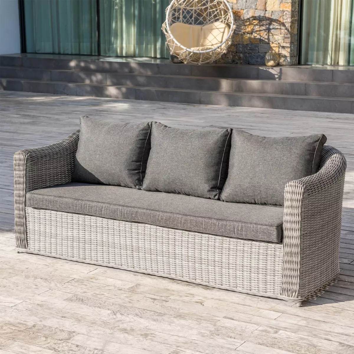 Lounge-Set Calvi Hellgrau/Anthrazitgrau - 5-teilig