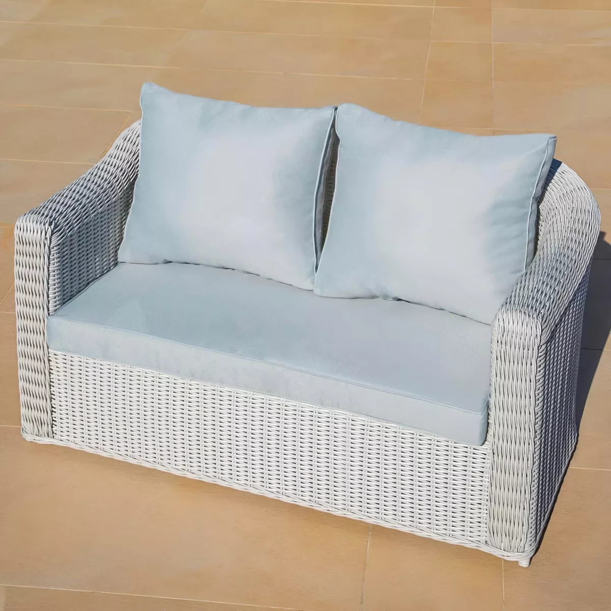 Salotto da giardino Calvi Bianco/Grigio chiaro - 7 posti