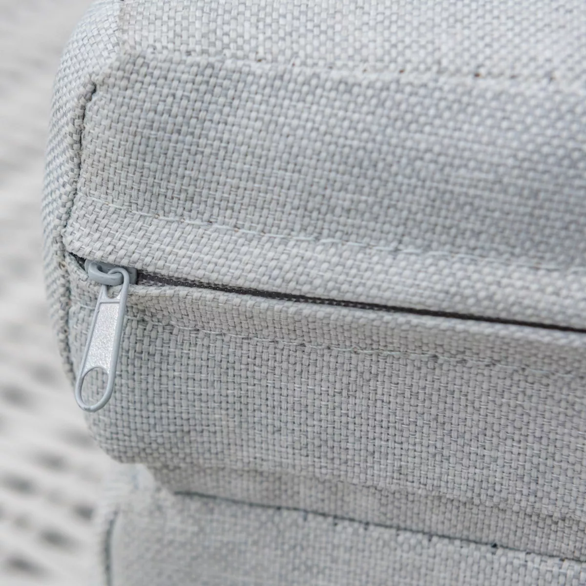 Transat double en résine tressée - Canapé de jardin Calvi Blanc et gris clair