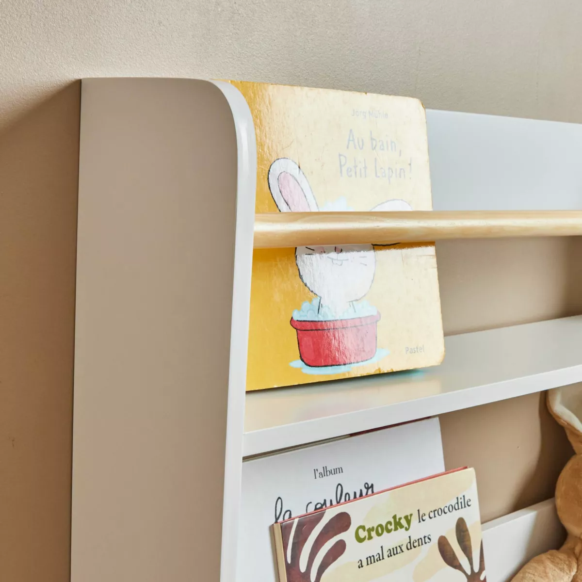 Etagère murale enfant bois 3 niveaux (H80 cm) Zoa Blanche
