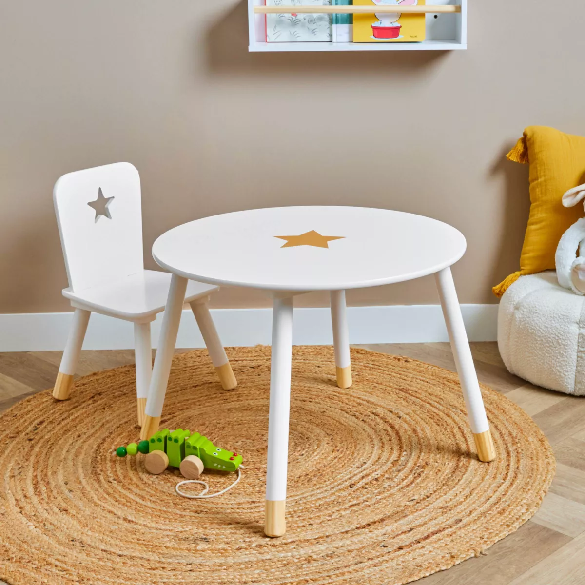 Tavolino bambino legno (H44 cm) Stars Bianca