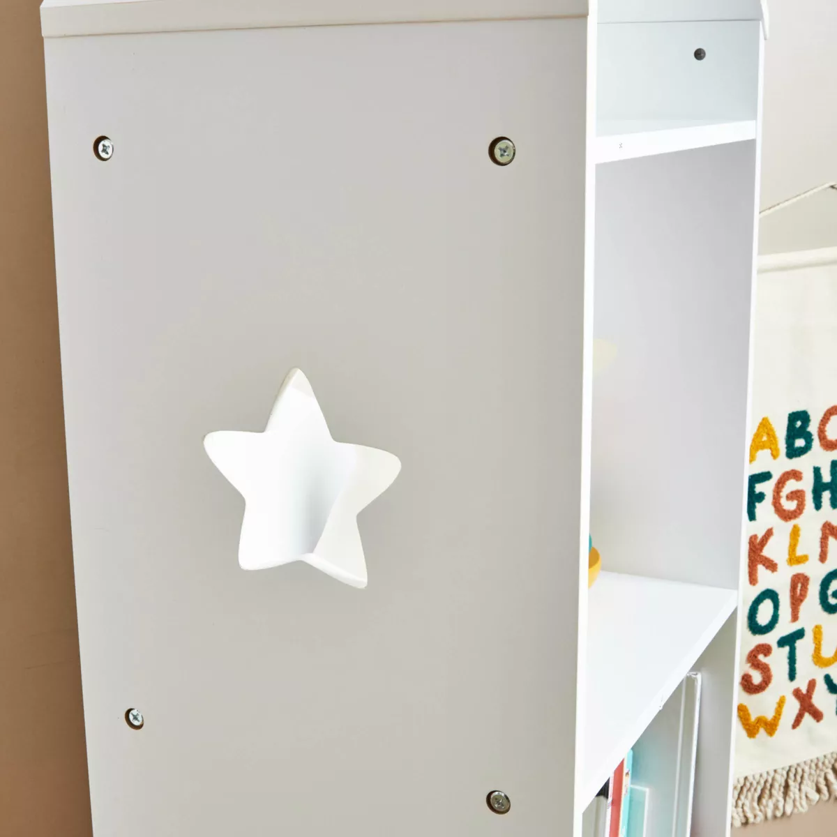 Etagère enfant bois 4 niveaux (H154 cm) Stars Blanc