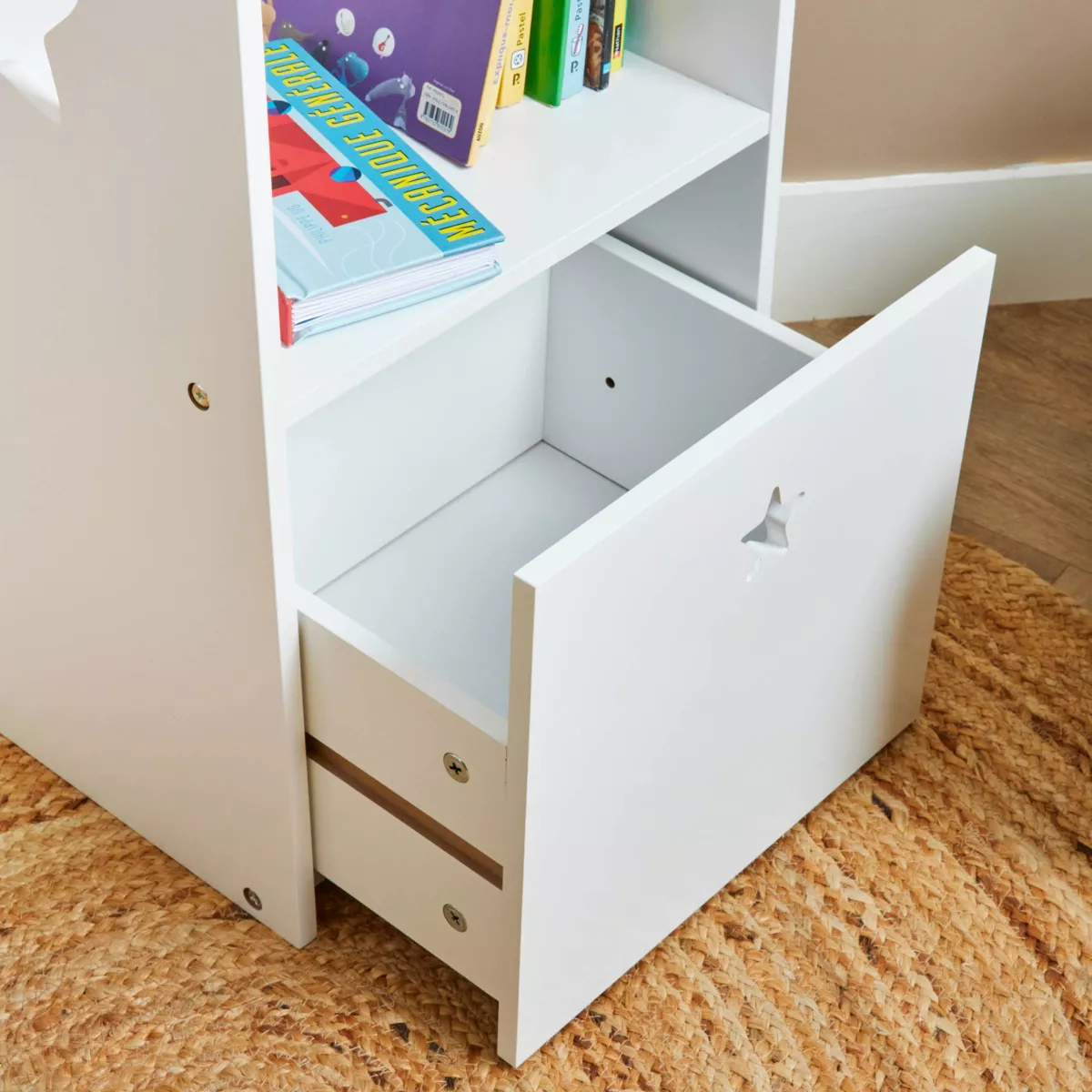 Etagère enfant bois 4 niveaux (H154 cm) Stars Blanc